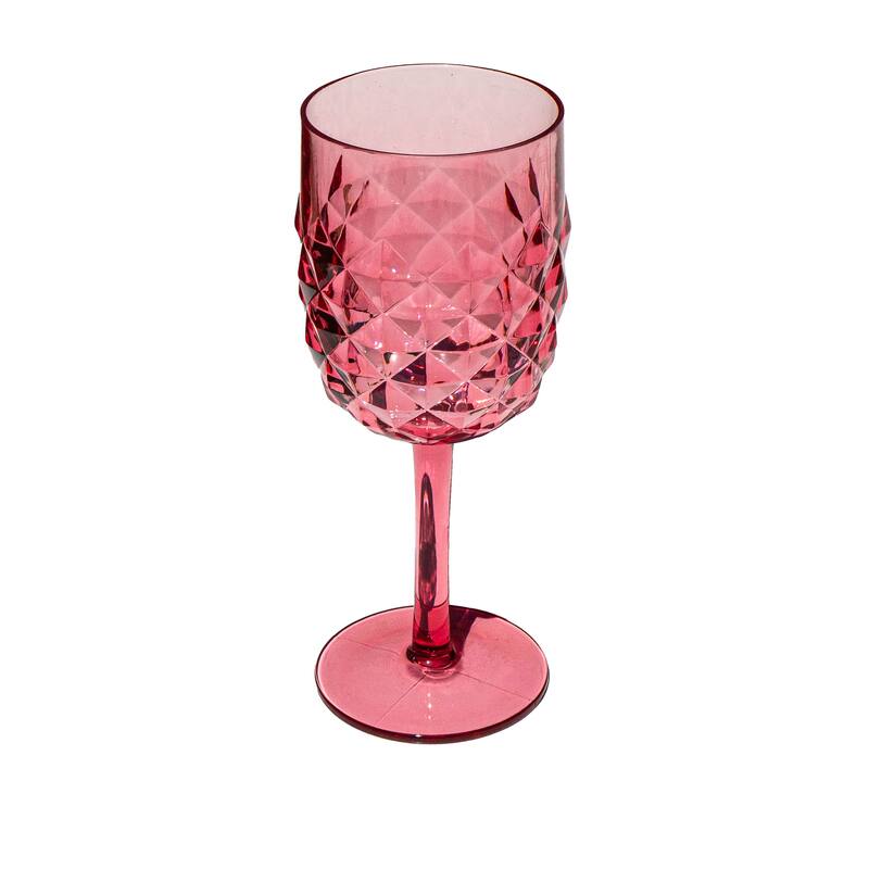 Abode Homewares Diamond Cut Acrylic Wine Glass - 15.6 oz - Set of 6