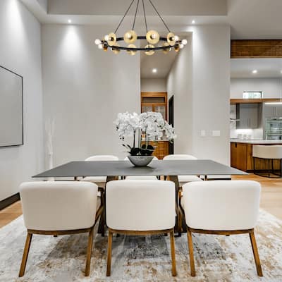 Harmoni 12-Light Matte Black Modern Industrial Wagon Wheel Chandelier for Dining Rooms - 30