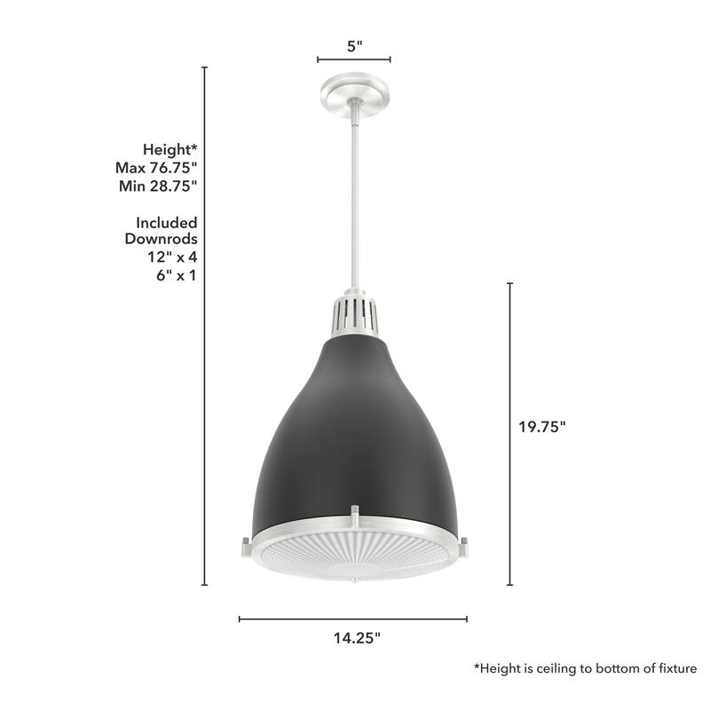 Hunter Bluff View Retro 14" 3-Light Pendant - Kitchen Island, Dining Room - Mid-Century Modern, Industrial, Transitional