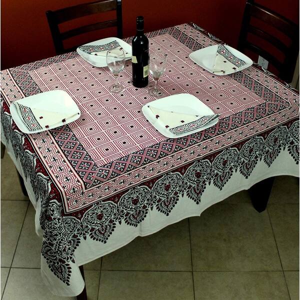 Shop Cotton French Country Geometric Tablecloth For Square Tables