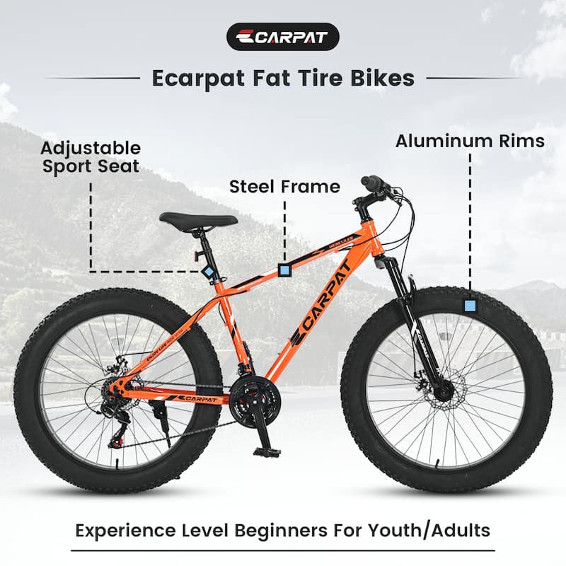 26 Inch Mountain Tire Bike Shimano 21 Speed,Commuter City Bicycle