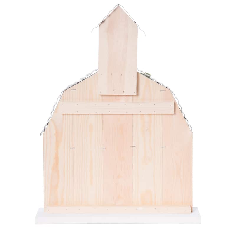 Transpac Wood 17.99 in. Off-White Christmas Layered Barn Table
