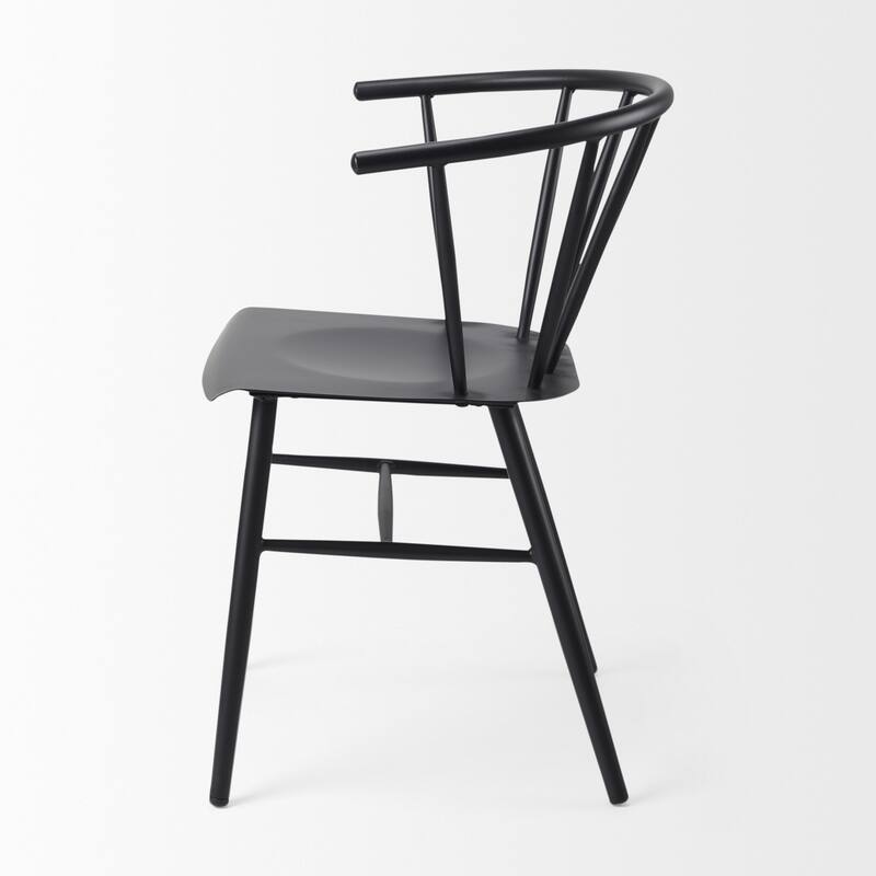 Colin Black Metal Dining Chair - 21.2"W x 21.2"D x 30.3"H