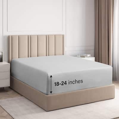 CGK Linens Microfiber Extra Deep Pocket 18" - 24" Inch Fitted Sheet