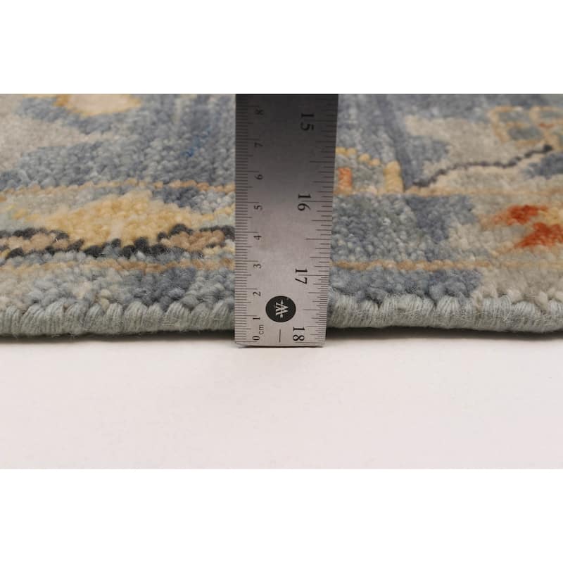 ECARPETGALLERY Hand-knotted Modern Oushak Dark Grey Wool Rug - 8'2 x 9'11