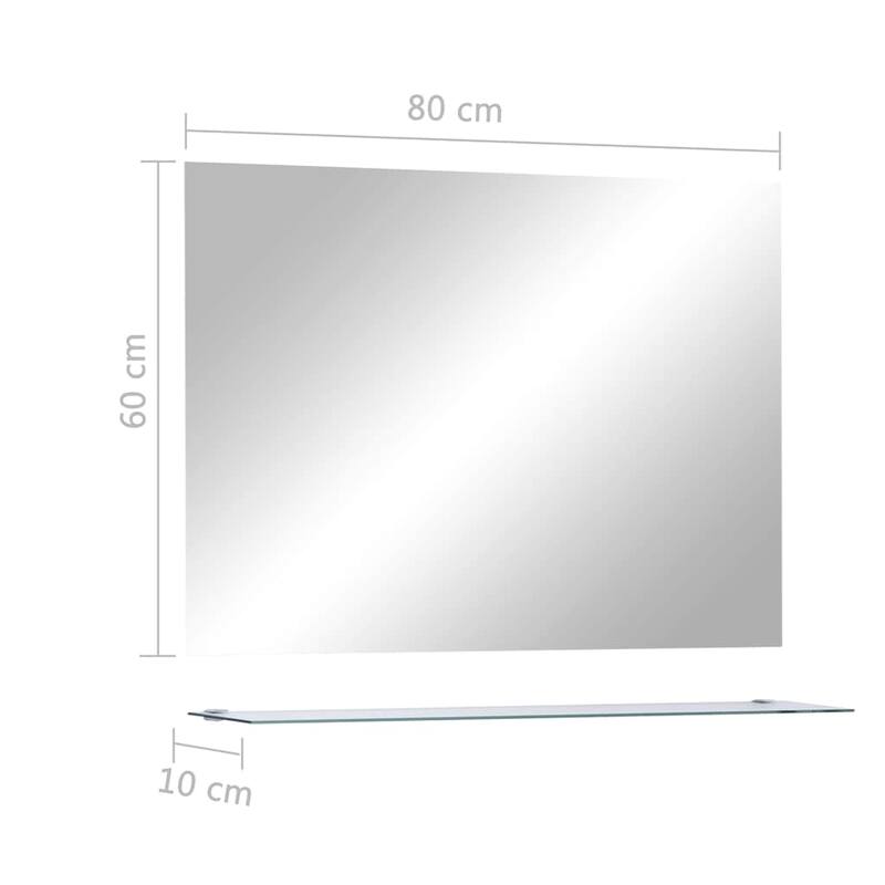 vidaXL Wall Mirror with Shelves Wall Mounter Bathroom Living Room Tempered Glass - 3.9 x 31.5 x 23.6 in