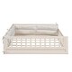 preview thumbnail 9 of 10, Wood Full Size Bed with Guardrail and Pillow