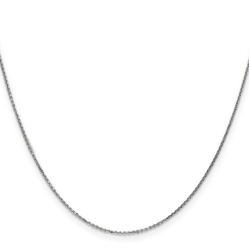 Curata 10k White Gold 0.95mm Diamond Cut Cable Chain Necklace (Lobster)