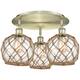 Option Antique Brass / Clear Glass with Brown Rope