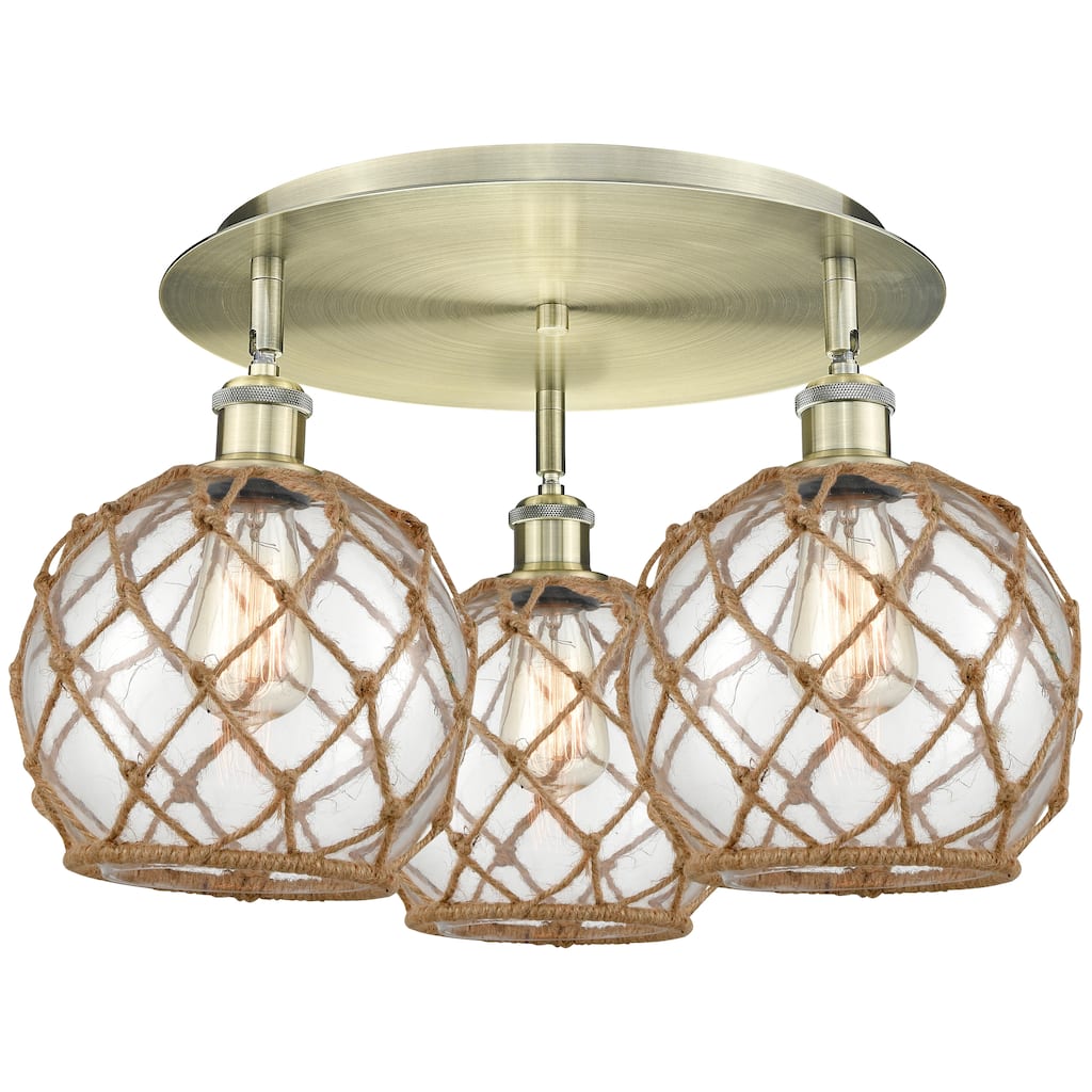 Innovations Lighting Endless Possibilities Ballston - Farmhouse Rope - 3 Light 20" Flush Mount