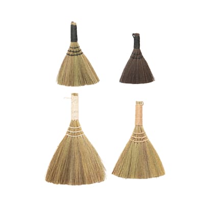 Whisk Brooms with Yarn Wrapped Handles - 11.8"L x 7.9"W x 0.8"H