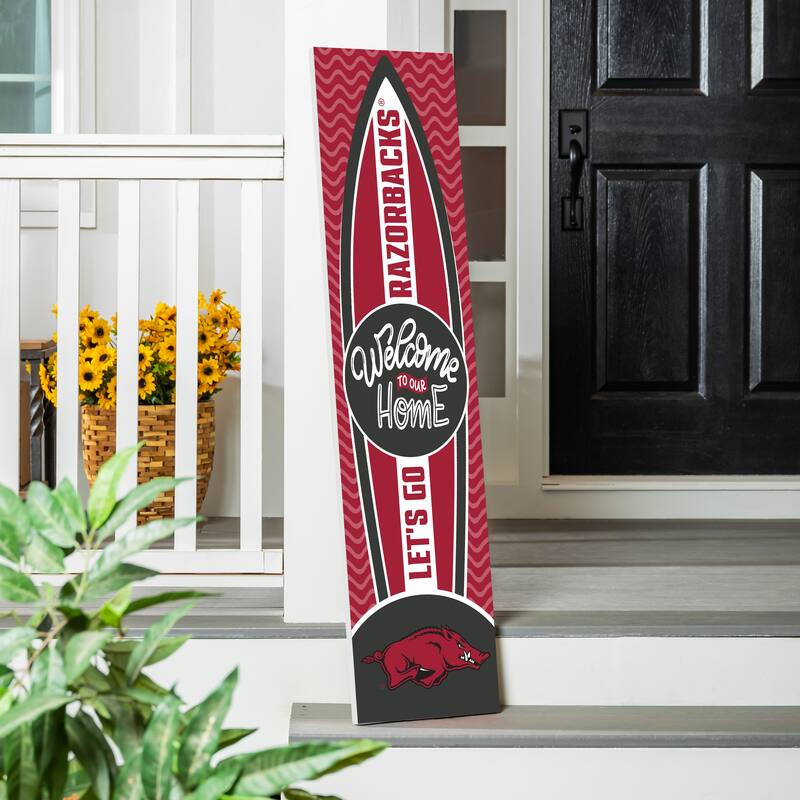 47" Porch Leaner Welcome Wall Sign, University of Arkansas - Red
