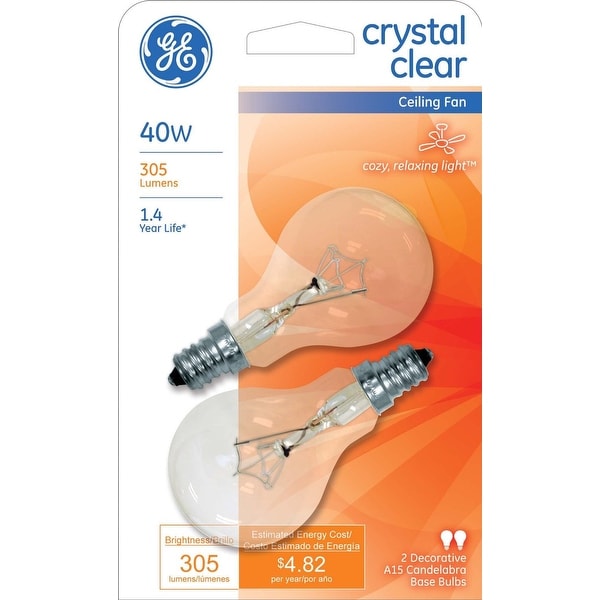 Ge crystal clear 60w ceiling fan bulb store