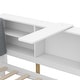 preview thumbnail 8 of 7, Twin Size Platform Bed with Storage Headboard, Pine Wooden Bed with Shelves, Storage Bed with 2 Drawers, Modern White