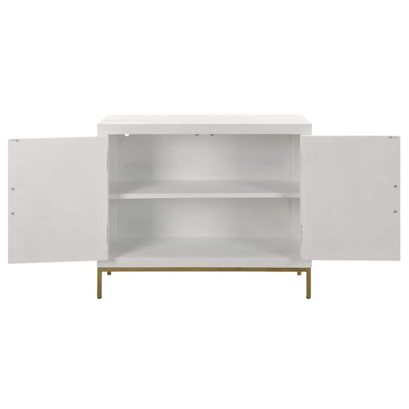 Uttermost Front Range White 2 Door Cabinet - 40.25"W x 34"H x 13"D