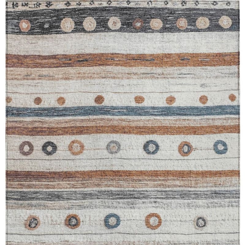HomeRoots Striped Transitional Rectangle Outdoor Rug