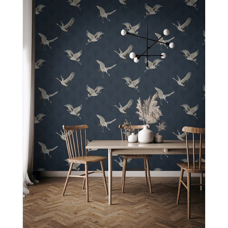 NextWall Cranes Peel and Stick Wallpaper