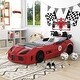 preview thumbnail 37 of 40, La Vetta Modern Twin Kid Platform Car Bed with LED Lights and Handheld Remote by Furniture of America