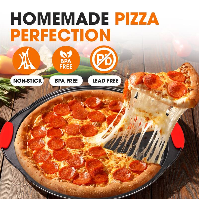 Cheer Collection 13 Inch Premium Carbon Steel Nonstick Pizza Pan - 13"