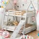 preview thumbnail 12 of 21, Playful Design Twin over Queen House Bunk Bed House Bed Kids Bed White