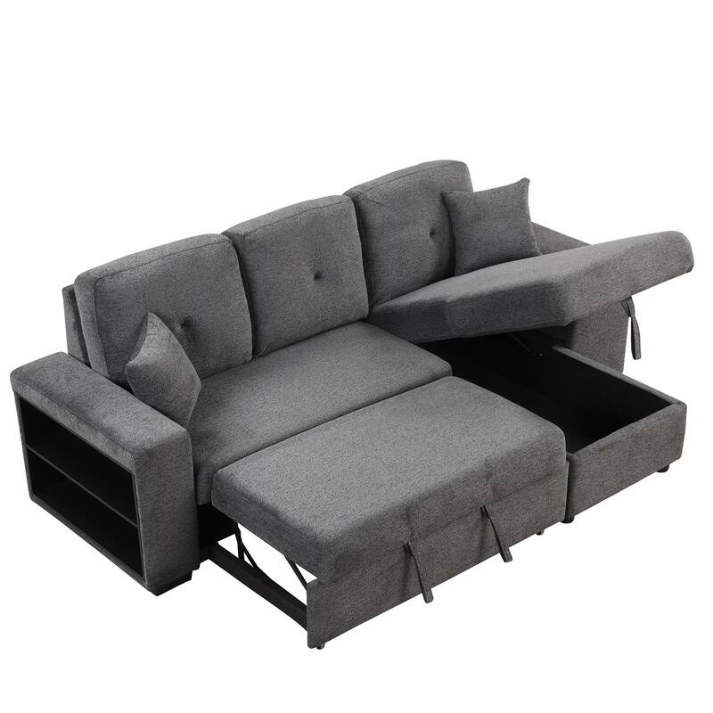 95" Reversible 3-Seater Sleeper Sofa with Storage Chaise