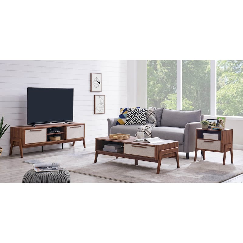 NPD Furniture Heaton 60.5 Inch Low TV Stand with Storage
