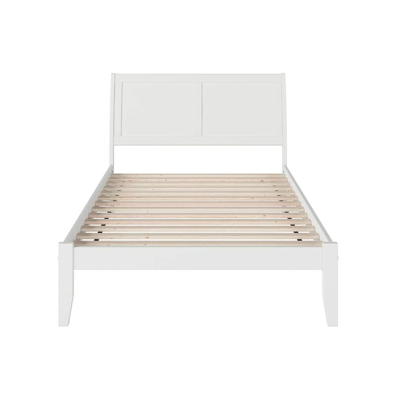 Portland Full Platform Bed with USB Charging Station in White