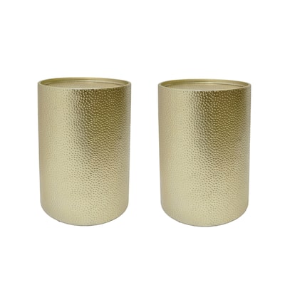 16 in. Gold Round Metal End Table, Sturdy Build End Side Table for Living Rooms