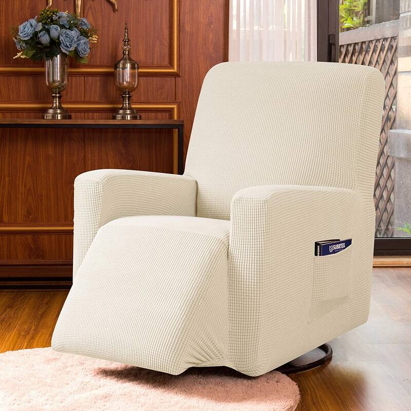 Subrtex Stretch Recliner Silpcover Jacquard Lazy Boy Chair Covers - Ivory