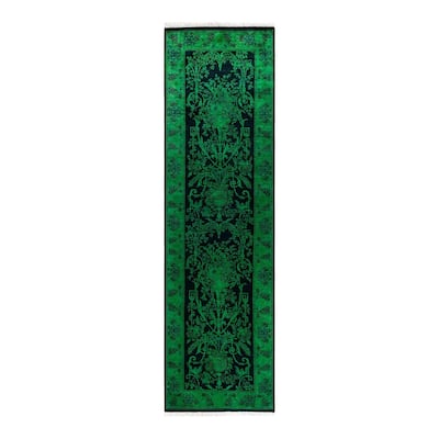 Contemporary Overdyed Wool Hand Knotted Runner - 2' 7" x 9' 0"