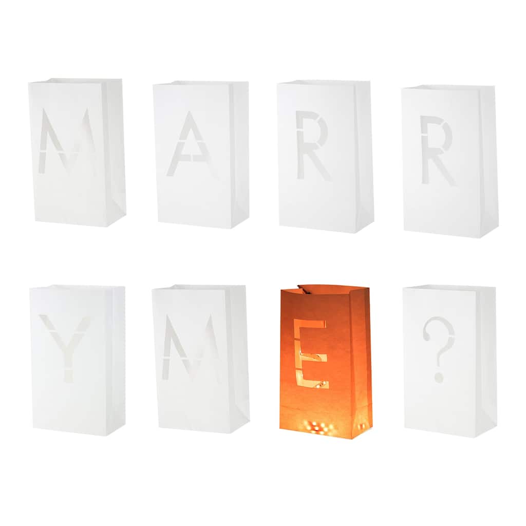 White Paper Luminary Bags, Flame Resistant Candles Bags for Wedding