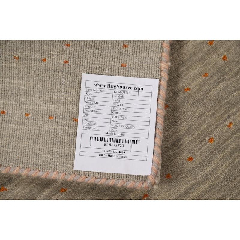 Tribal Gabbeh Indian Foyer Rug Handmade Wool Carpet - 2'0" x 3'0"