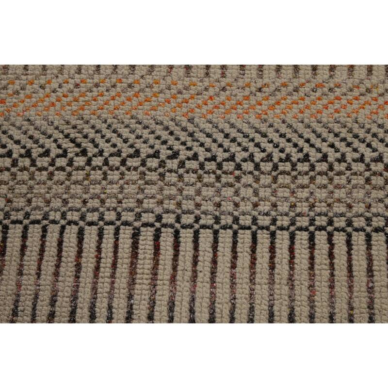 All-Over Geometric Moroccan Oriental Area Rug Handmade Wool Carpet - 4'10" x 7'11"