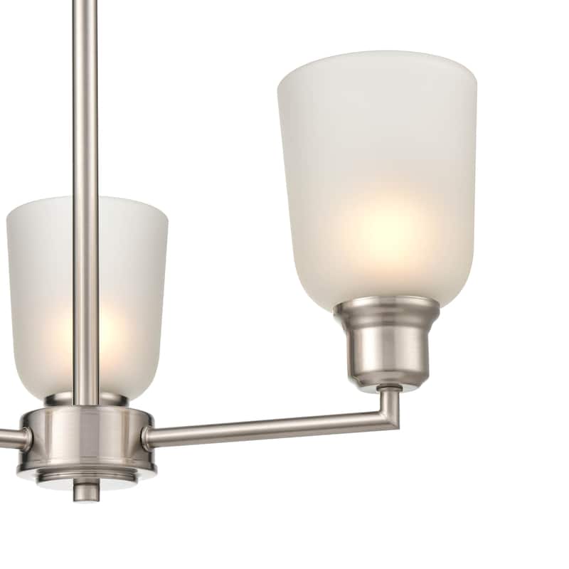 Millennium Lighting Amberle 3 Light Chandelier in Matte Black or Brushed Nickel with Frosted White Shades