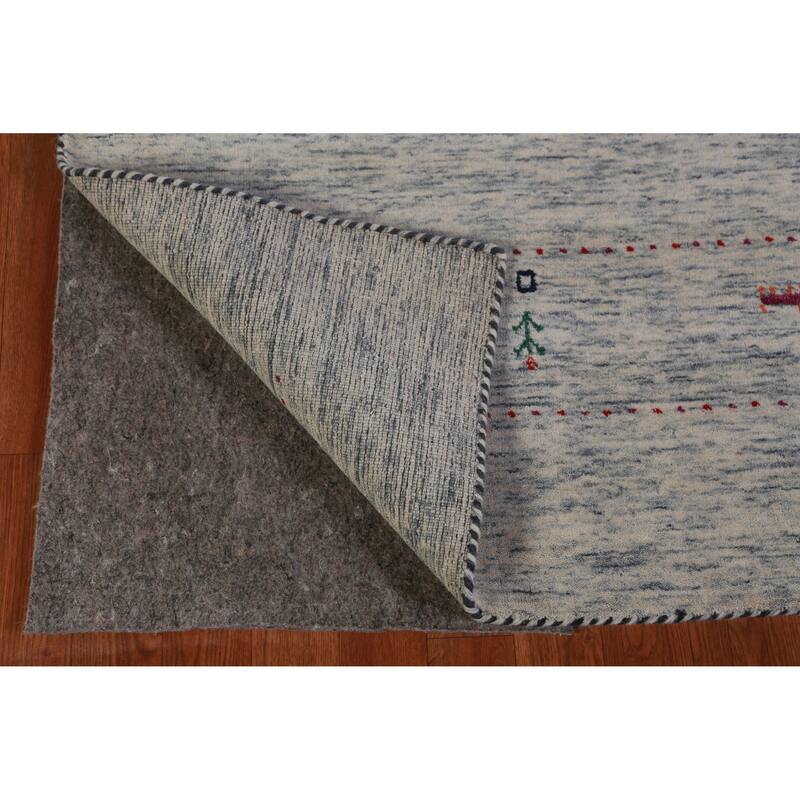 Hand Knotted Oriental 100% Wool Carpet Tribal Tribal Greys & Charcoal Gabbeh Area Rug - 9' 10'' X 8' 3''