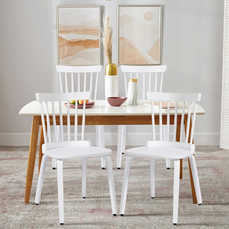 Solid Wood Spindle Back Windsor Dining Chairs, Set of 2 - 17.44" (W) x 19.7" (D) x 33.1" (H)