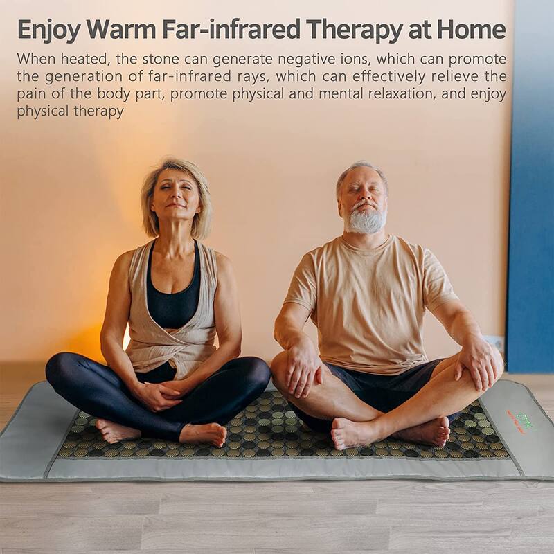 UTK 24 x 70 In Tourmaline Stone Infrared Heating Mat w/ Remote, Gray