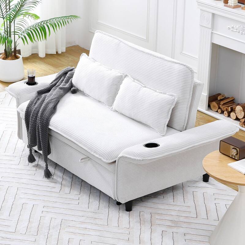 Striped Fabric Multifunctional Sofa Bed