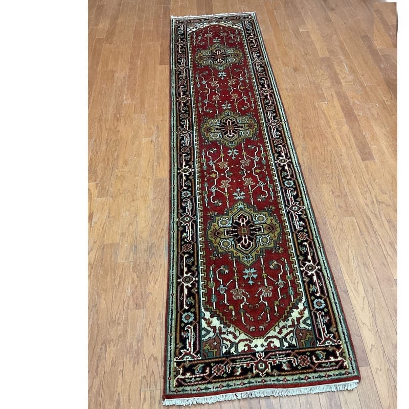 Handmade One-of-a-Kind Heriz Wool Oriental Rug 2'7 x 10'4 - 2.7 x 10.4