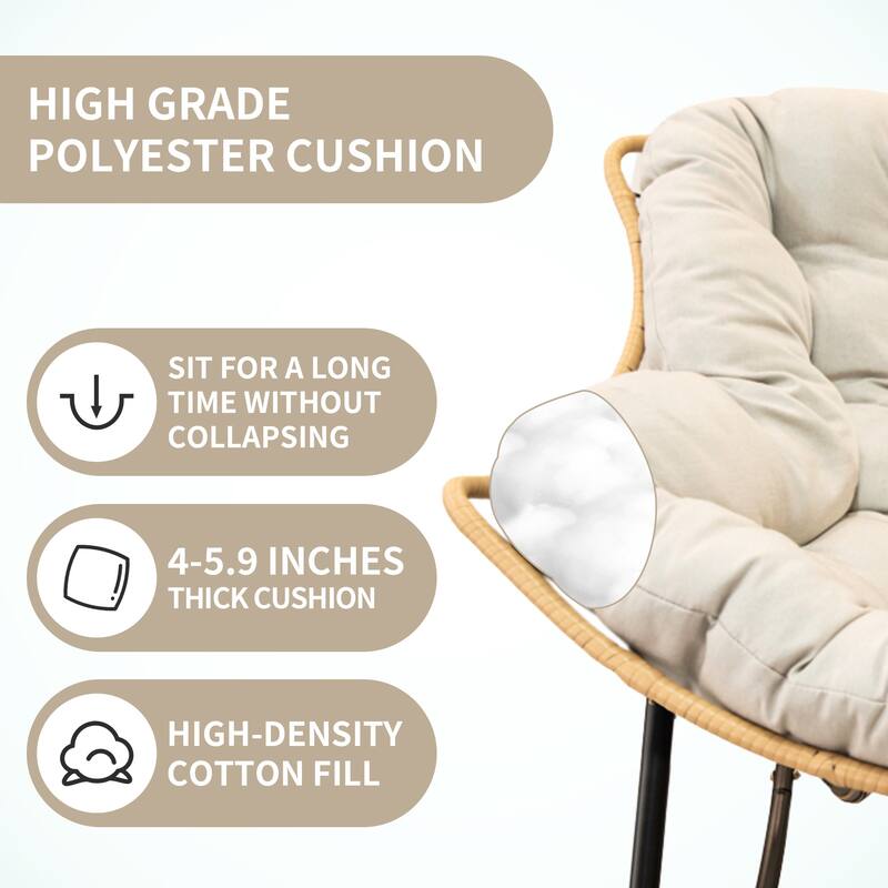 Rattan Wicker Egg Rocking Chair for Living Room and Outdoor