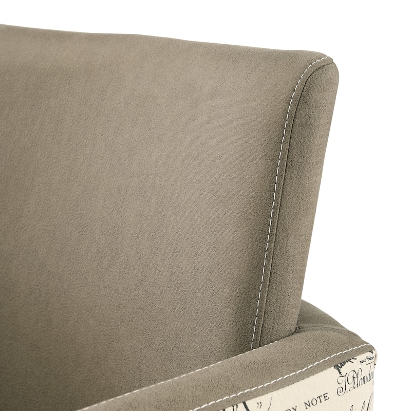 Roundhill Furniture Birmingham Brown Microfiber Script-printed Armchair (Set of 2)