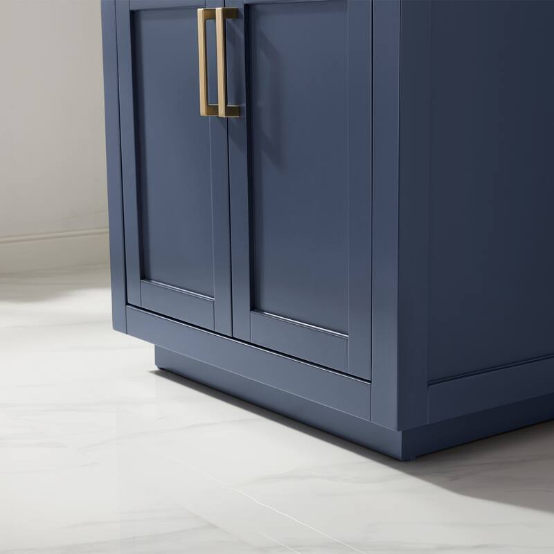 Altair Ivy Single Bathroom Vanity Set and Carrara White Countertop with Mirror