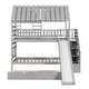 preview thumbnail 7 of 22, Twin Over Twin House Bunk Bed with Slide & Trundle, Solid Wood Bunk Bed Frame w/Storage Staircase, Roof & Window for Kids, Teens