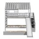 preview thumbnail 15 of 18, Twin over Twin House Bunk Bed with Trundle and Slide, White