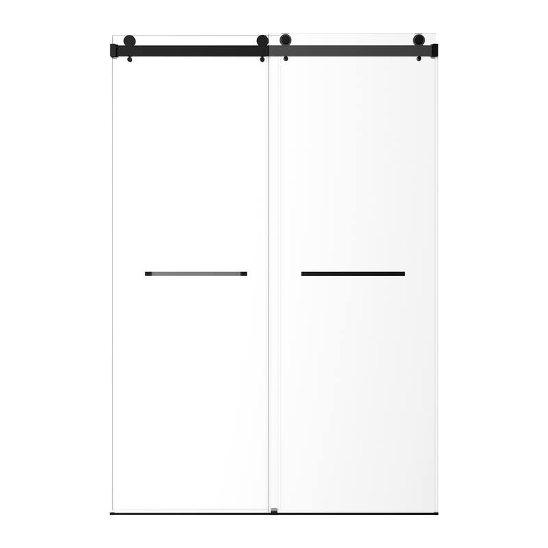 Frameless Double Sliding Shower Door - Black