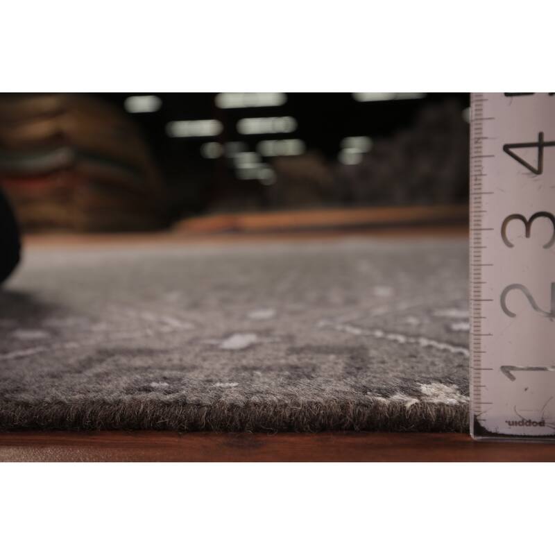 Geometric Trellis Moroccan Oriental Area Rug Hand-Knotted Wool Carpet - 5'1" x 7'11"