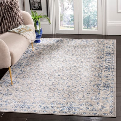 SAFAVIEH Brentwood Dile Oriental Damask Trellis Rug - Light Grey/Blue - 10' x 13'