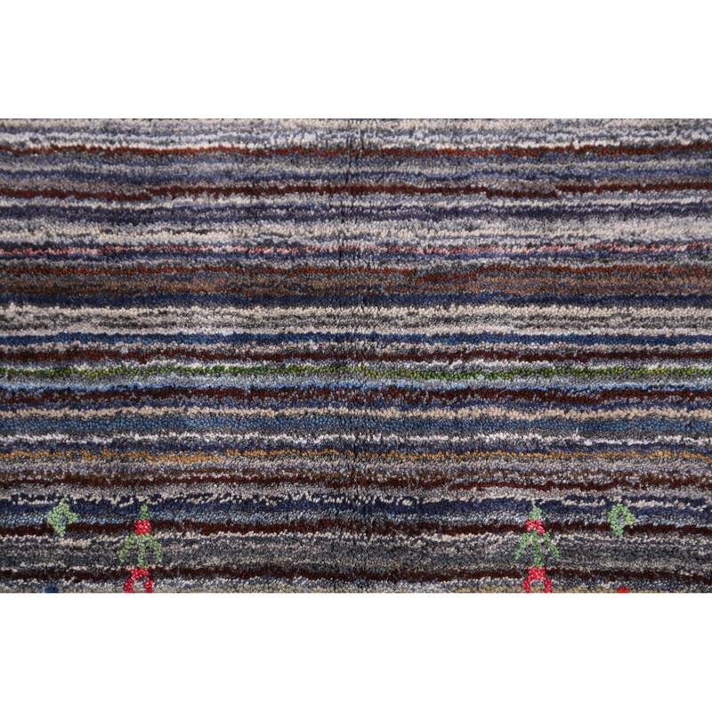 Hand Knotted Oriental 100% Wool Carpet Tribal Animal Pictorial Multi-Colored Gabbeh Area Rug - 7' 10'' X 5' 6''