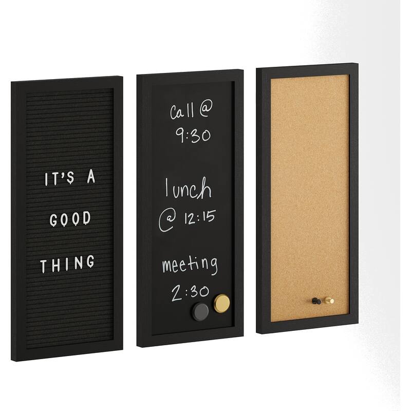Flash Furniture BR-DK20221011-1-MS Everette 8" x 18" Wall Board Set - Black Woodgrain