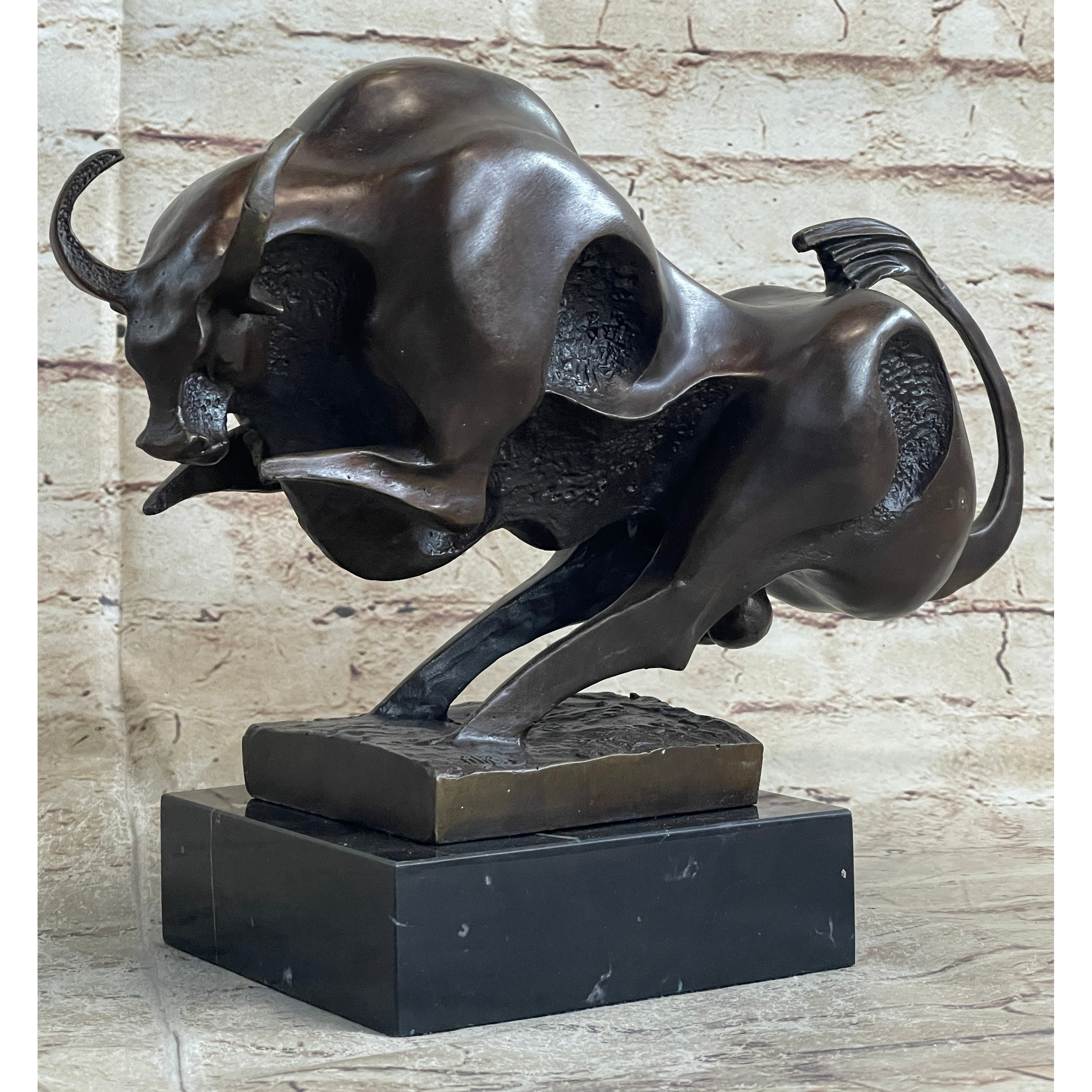Original Milo Modern Art Bull Bronze Statue Figure Abstract Mid Century